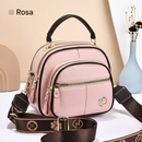 Bolsa transversal de couro com alça larga ajustável e compartimentos multifuncionais clássicos