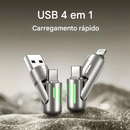 🔥Cabo USB 4 em 1 com Carregamento Rápido ⚡