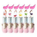 Batom com efeito de flor de gelatina cristal que muda de cor