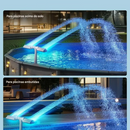 🔥Fonte de piscina solar com iluminação de arco duplo – Iluminação de fonte de piscina acima/abaixo do solo com controle remoto