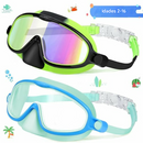 🔥🏊♀️Óculos de natação HD para crianças com armação grande, à prova d'água e antiembaçante.