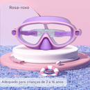 🔥🏊♀️Óculos de natação HD para crianças com armação grande, à prova d'água e antiembaçante.