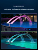 🔥Fonte de piscina solar com iluminação de arco duplo – Iluminação de fonte de piscina acima/abaixo do solo com controle remoto