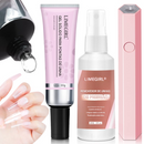 Conjunto Mágico de Cola Fixa para Unhas – Kit de Arte para Unhas 3 em 1