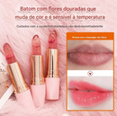 Batom com efeito de flor de gelatina cristal que muda de cor