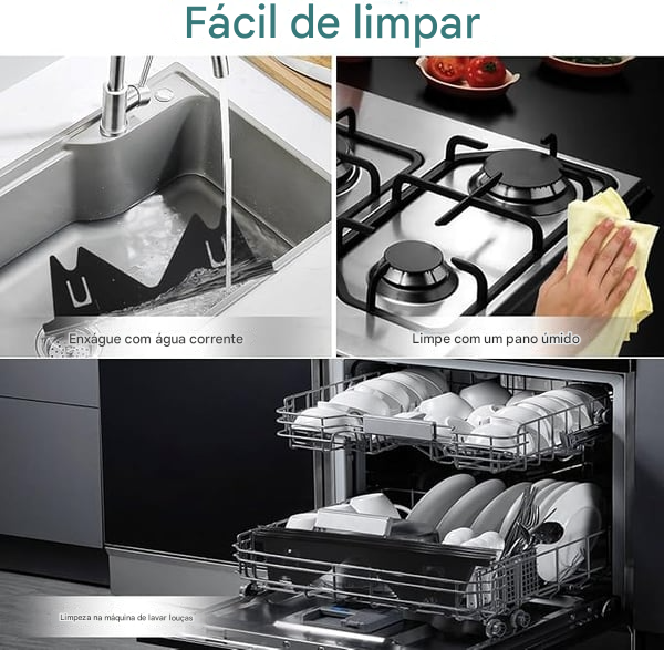 🎁Tampa Retrátil de Inox para Vão do Fogão – Adeus à Sujeira nas Laterais!