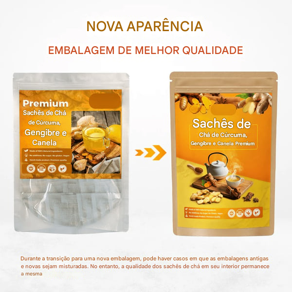 🌹Chá de cúrcuma, gengibre e canela 149% natural