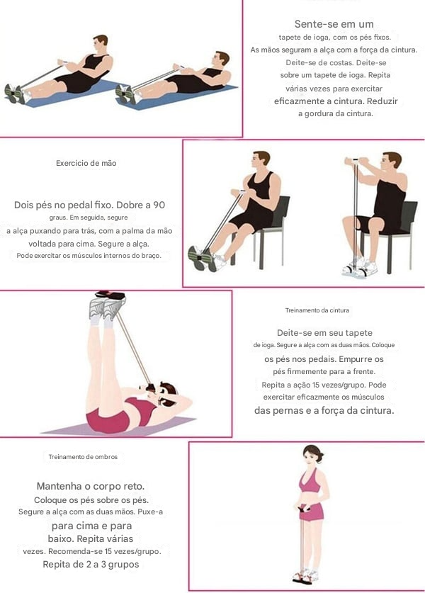 Puxador de Tornozelo com Pedal de 4 Tubos