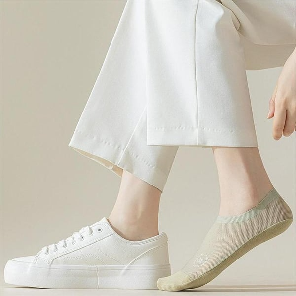 🔥Meias de forro ultrafinas antiderrapantes de algodão penteado invisíveis