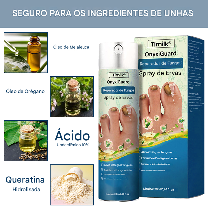 (Compre 1 Leve 2)🔥 Spray de ervas para reparação de fungos Timilk® OnyxiGuard