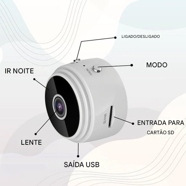 🔥 Mini câmera de segurança magnética sem fio HD 1080p