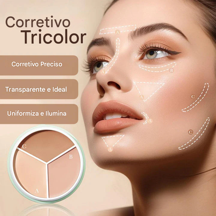 Paleta 3 em 1 de Corretivo para Contorno e Iluminação