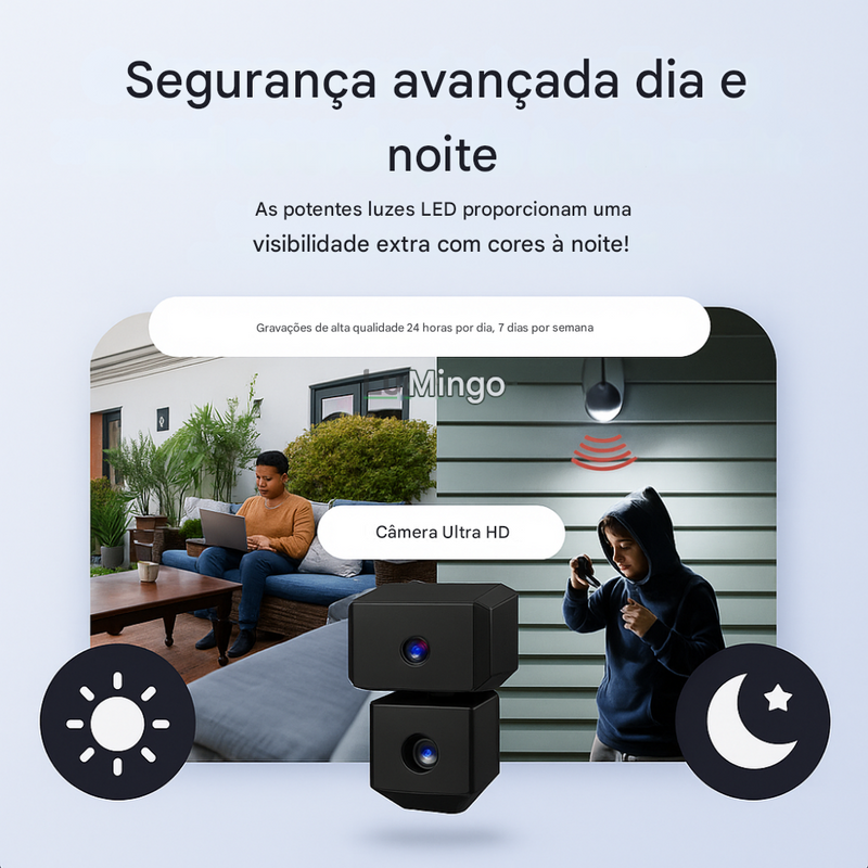SafeCam Pro™ | Sempre protegido – mesmo sem internet ou energia