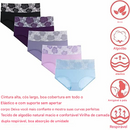 🔥Calcinha feminina plus size de algodão puro com cintura alta e controle de barriga