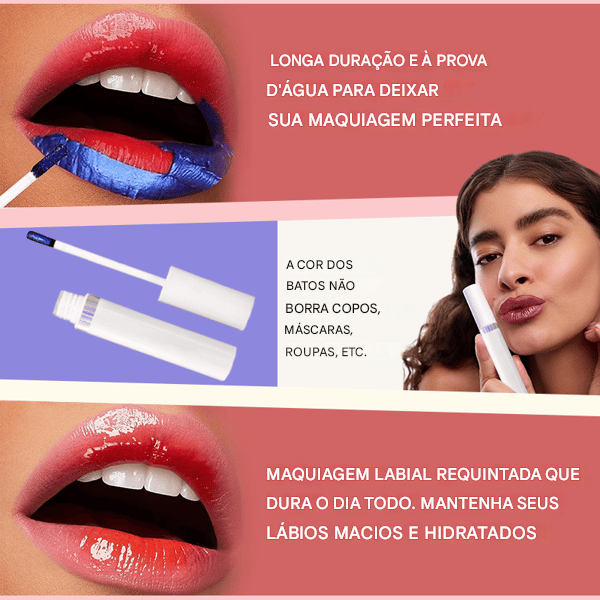 💋 Batom com duração de 24 horas, sem retoques