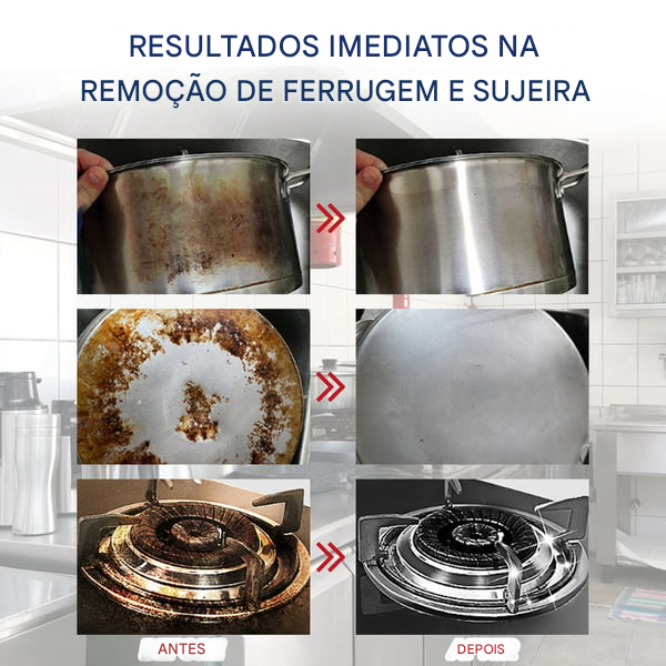 Pasta de limpeza mágica de aço inoxidável com nanotecnologia - SEGURA PARA SUPERFÍCIES, SEM RESÍDUOS