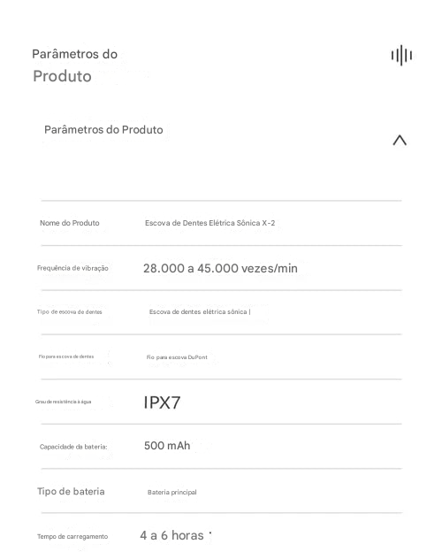 Escova de Dentes Elétrica Sônica para Adultos