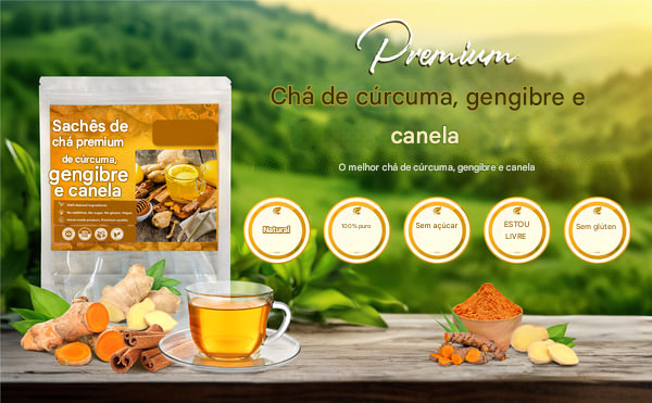🌹Chá de cúrcuma, gengibre e canela 149% natural