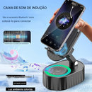 🔥Suporte para Celular 2025 Atualizado com Caixa de Som por Indução / Power Bank / Luz Ambiente