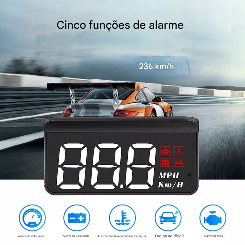 🚗 Projetor HUD OBD2 para Carro – Velocímetro com Display Frontal 🚘