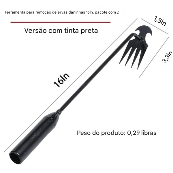 Pacote com 2 ferramentas para arrancar ervas daninhas de jardim e arrancar ervas daninhas