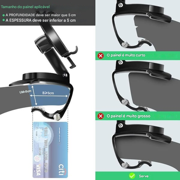 🏆Novo Lançamento 2025 - Suporte de Celular 360° Giratório para Painel do Carro