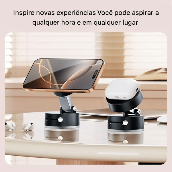 🔥 Suporte de celular magnético a vácuo, dobrável e portátil