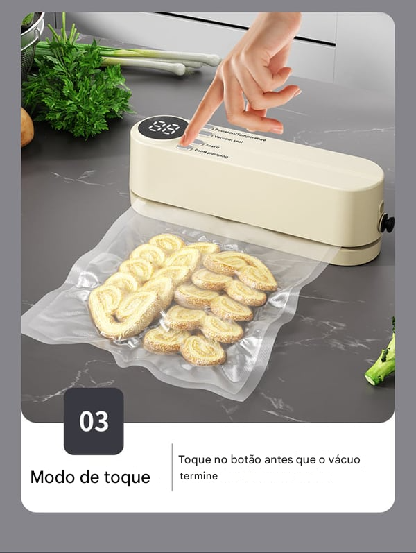 🥗Mantenha seus alimentos frescos – ✨Mini selador a vácuo sem fio