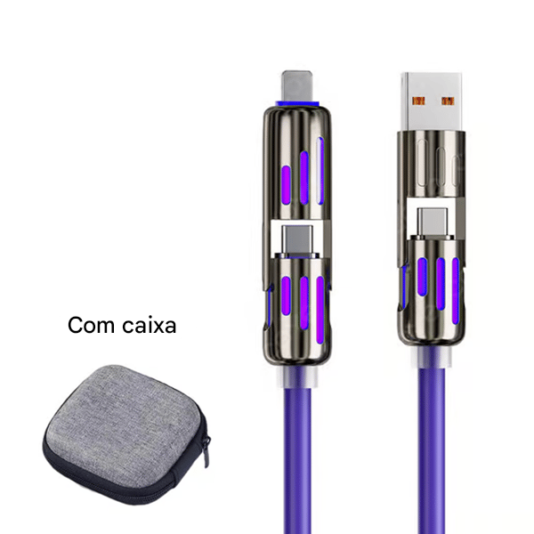 🔥Cabo USB 4 em 1 com Carregamento Rápido ⚡