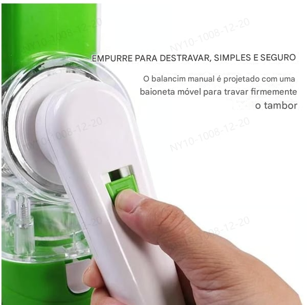 Ralador rotativo de queijo e fatiador de vegetais 3 em 1