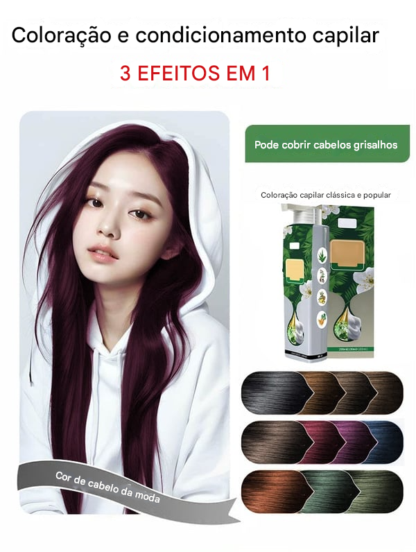 💥 Extrato Puro de Plantas para Tintura em Espuma de Cabelo Grisalho