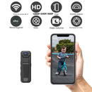 🔥 Câmera corporal vestível com visão noturna e lente rotativa de 180° — ideal para vlogs.