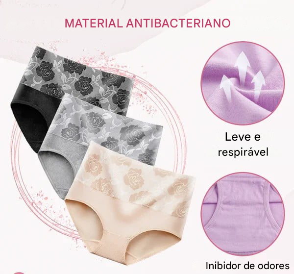 🔥Calcinha feminina plus size de algodão puro com cintura alta e controle de barriga