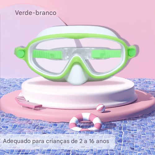 🔥🏊‍♀️Óculos de natação HD para crianças com armação grande, à prova d'água e antiembaçante.