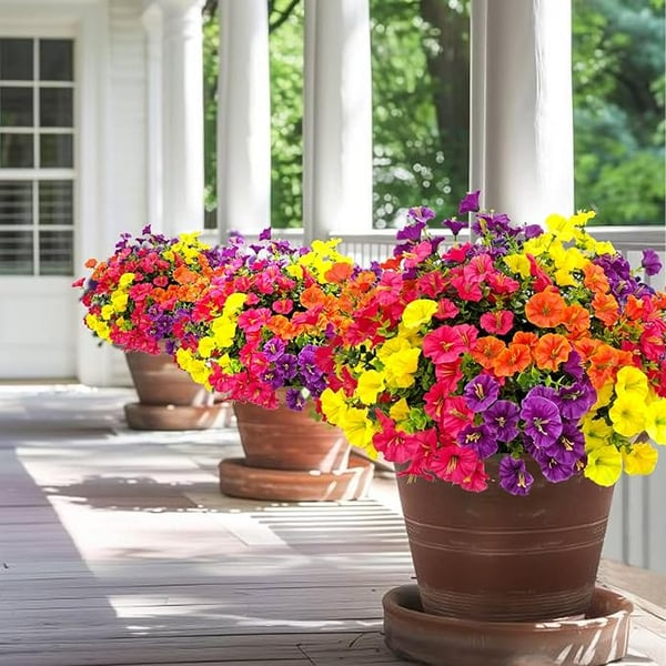 💥Material de alta qualidade atualizado 🌸Seda sintética colorida, resistente a raios UV e sem desbotamento, glória da manhã