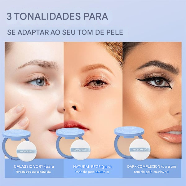 Pó Compacto de Beleza para Fixação da Maquiagem