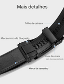 Cinto de Couro Masculino com Fivela de Catraca