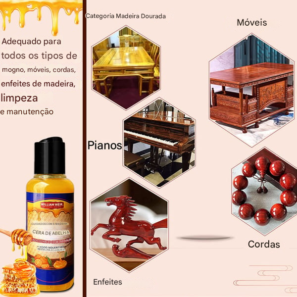 🔥Condicionador de Madeira com Cera de Abelha Natural & Óleo de Laranja