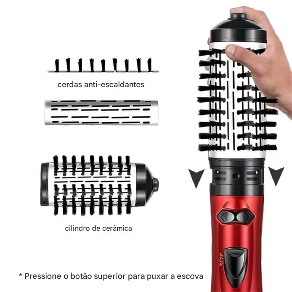(Compre 1 Leve 2) Modelador de Cabelo 2 em 1 com Ar Quente e Secador Rotativo ✅