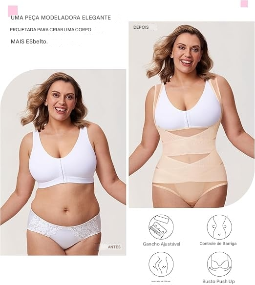 🏆ÚLTIMO DIA DE PROMOÇÃO- Body Modelador de Cintura Alta – Modele Suas Curvas dos Sonhos ✨