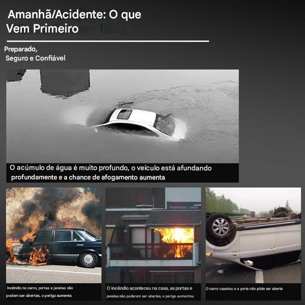 Martelo quebra-vidros seguro para uso subaquático