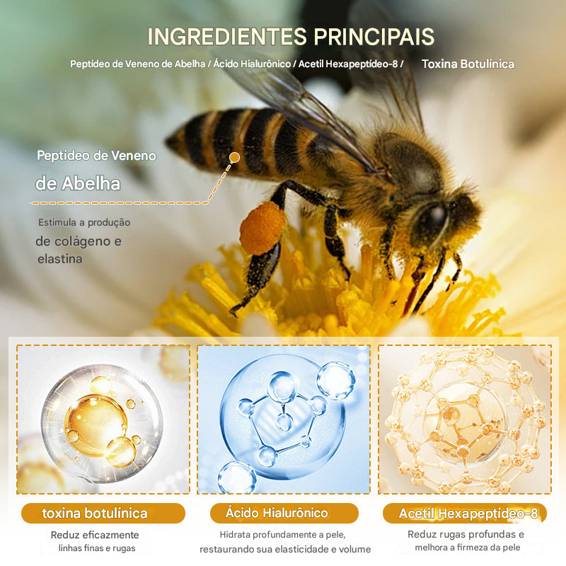 (Compre 1 Leve 2)🔥 Creme removedor de rugas Botox Bee Venom - 🐝 Promoção relâmpago: só hoje!