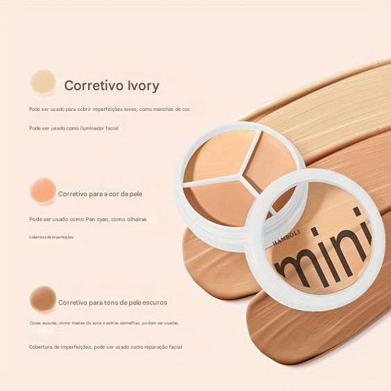 Paleta 3 em 1 de Corretivo para Contorno e Iluminação