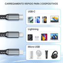 Cabo 3 em 1 Transparente e Iluminado – Dados e Carregamento
