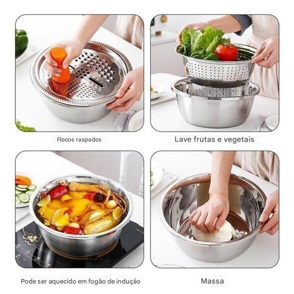 Bacia de Aço Inoxidável Multifuncional da Alemanha