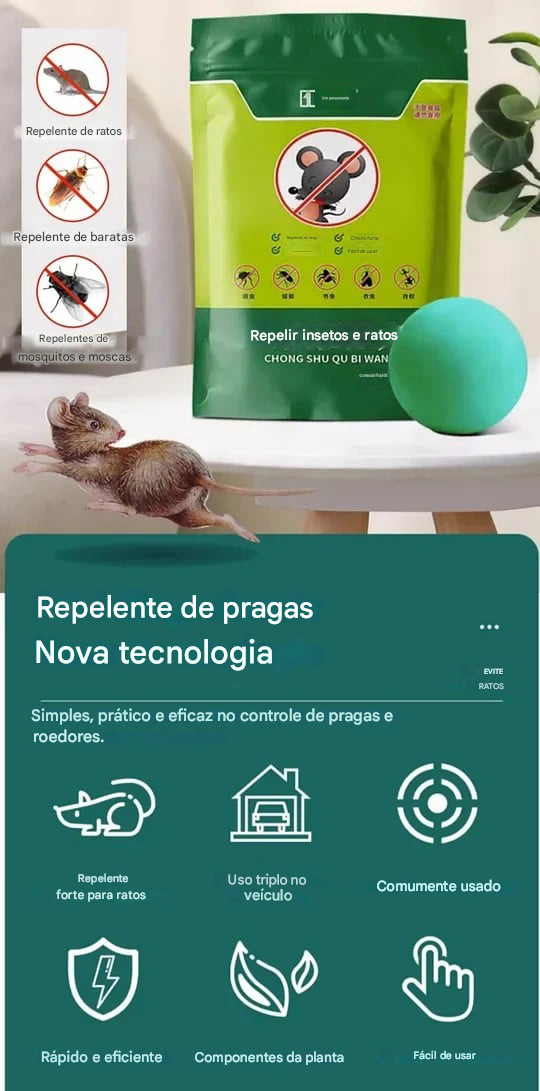 🔥Bola repelente de roedores e insetos