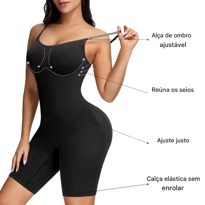 Body Modelador Completo Sem Costura com Abertura Íntima