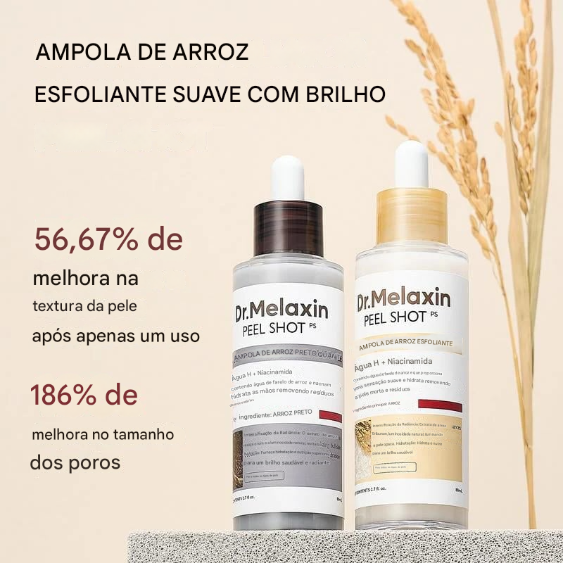🏆 Promoção Relâmpago ⚡ Mais de 50 Mil Unidades Vendidas! Quase Acabando 💥🔥 Duo de Ampolas Peel Shot Glow com Arroz ✨