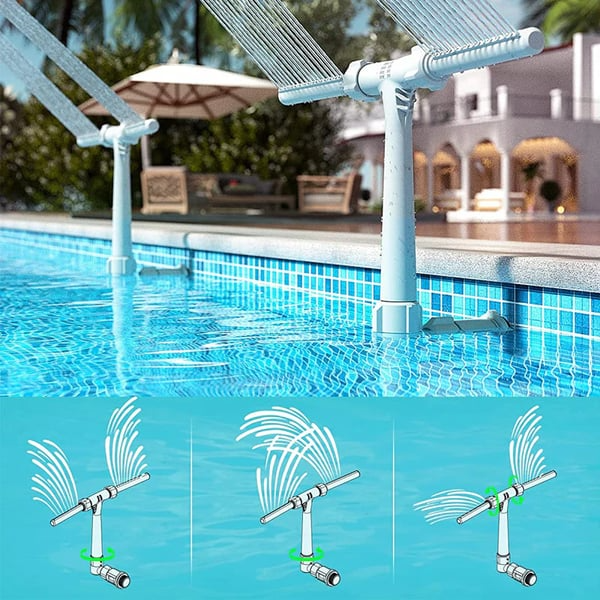 🔥Fonte de piscina solar com iluminação de arco duplo – Iluminação de fonte de piscina acima/abaixo do solo com controle remoto