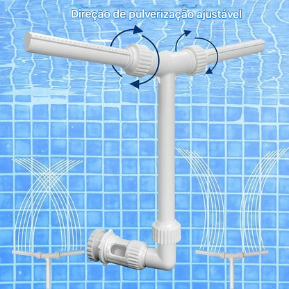 🔥Fonte de piscina solar com iluminação de arco duplo – Iluminação de fonte de piscina acima/abaixo do solo com controle remoto